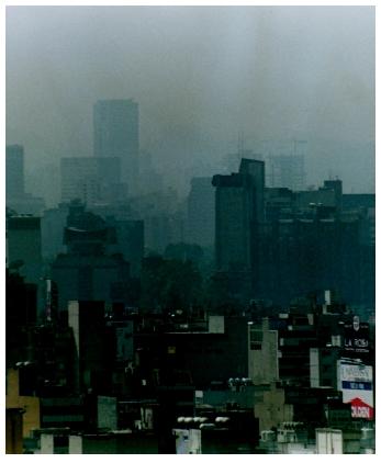 Pollution over Mexico City. Concentrations of greenhouse gases in the atmosphere have a great impact on global climate.