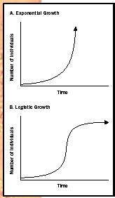 The abundance of environmental resources determines the rate of population growth over time.